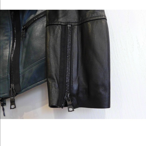 Robert Rodriguez teal and black leather jacket - Picture 9 of 11